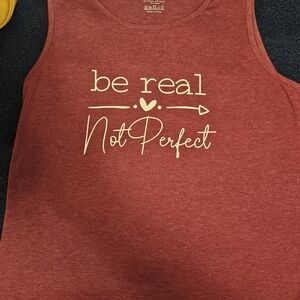 Be Real Not Perfect Tank Top - Pink